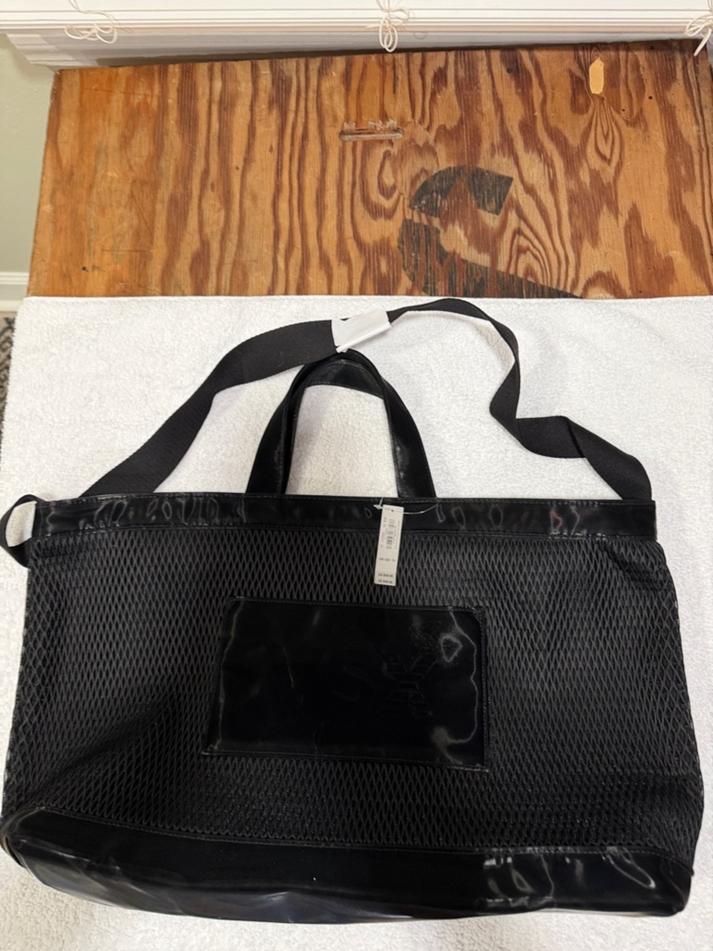 Victoria's Secret‎ Tote Black Weekender Tote Getaway Mesh Bag Transparent